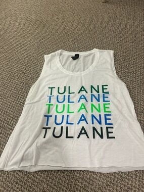 White Tulane Graphic Tank Top